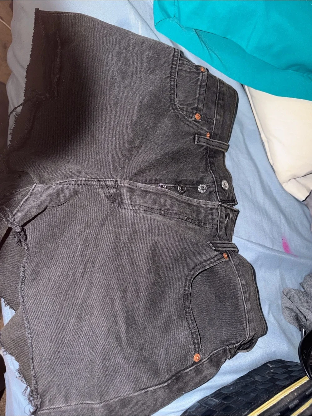 Levi's Black 501 Button-Fly Jeans Interior Label Visible